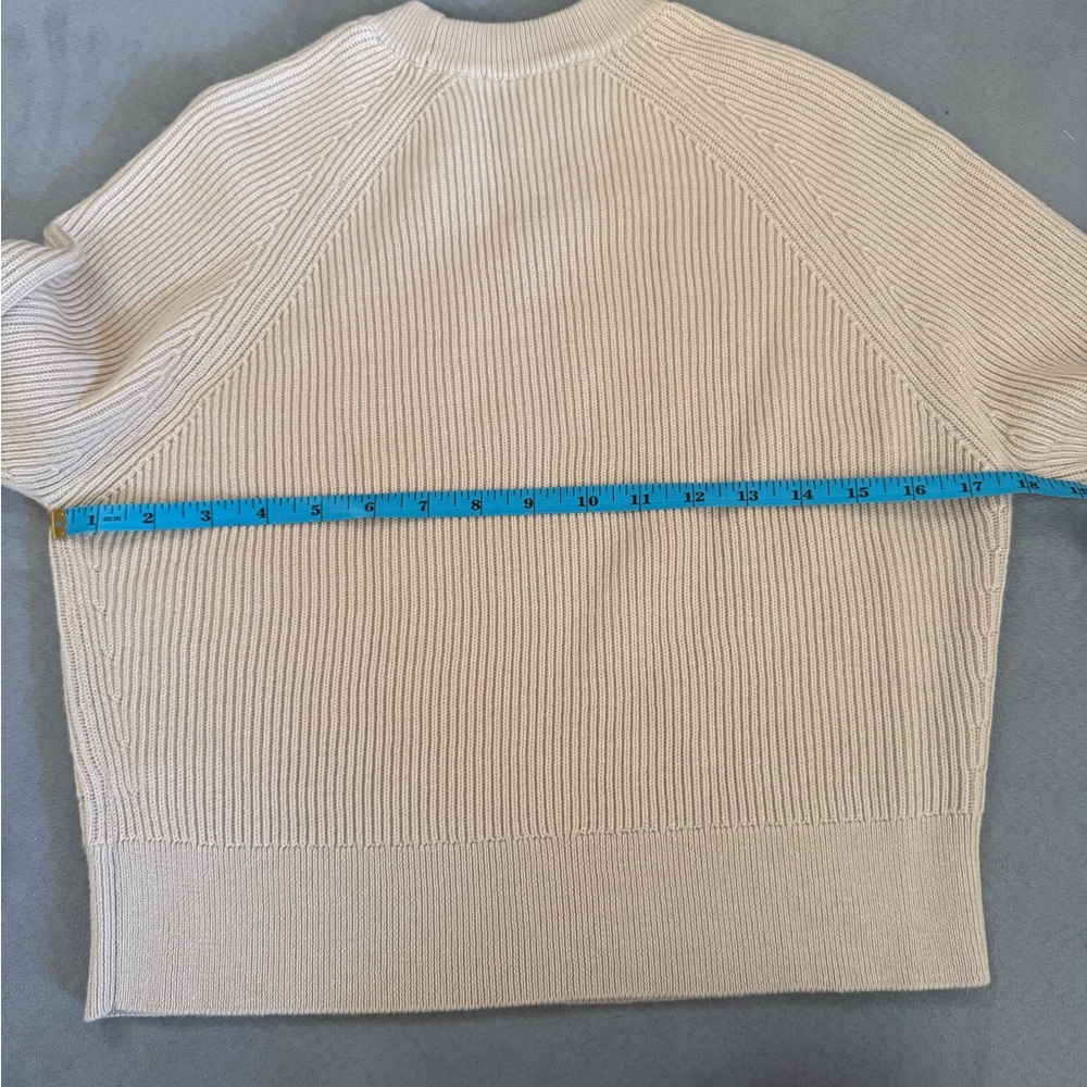 Sezane Cream Ribbed Button-Cuff Sweater - Picture 4 of 5